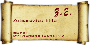 Zelmanovics Ella névjegykártya