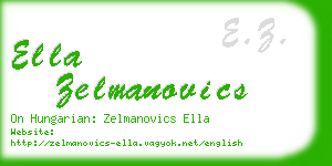 ella zelmanovics business card